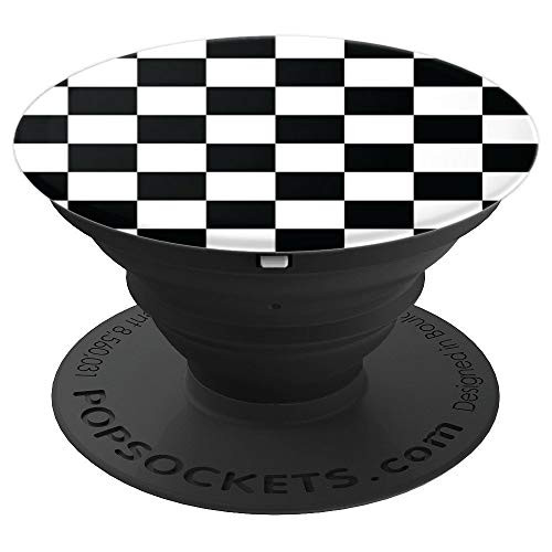 Chess Board Black & White Checkerboard - PopSockets Grip and Stand for Phones and Tablets
