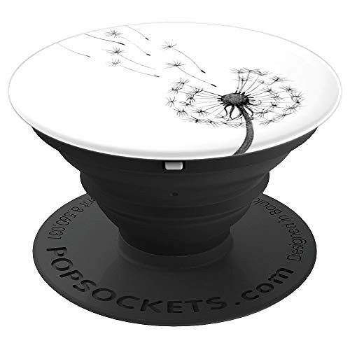 Black And White Dandelion Pop Mount Socket Cellphone Holder - PopSockets Grip and Stand for Phones and Tablets