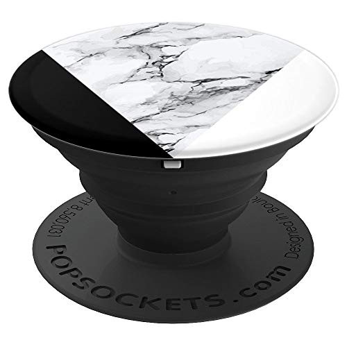Black White Marbled Chic Geometric Design - PopSockets Grip and Stand for Phones and Tablets Black White Marbled Chic Geometric Design - PopSockets Grip and Stand for Phones and Tablets