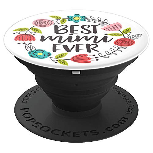 Cute Best Mimi Ever Spring Floral Wreath Mothers Day Gift - PopSockets Grip and Stand for Phones and Tablets