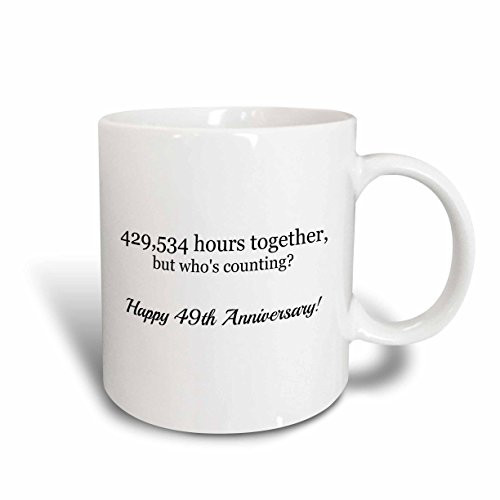 3dRose 224694_6 Happy 49Th Anniversary-429534 Hours Together Mug 11 oz Blue