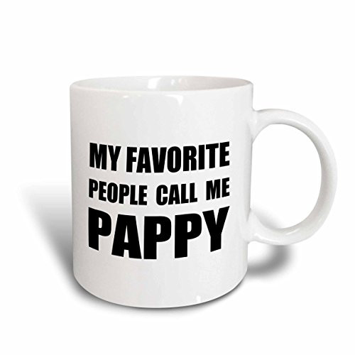 3dRose 232517_6"My"My Favorite People Call Me Pappy - Fun Black Text Design For Grandpa" Mug 11 oz Blue