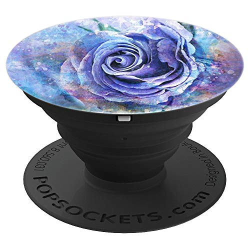 Watercolor Floral Flowers Blue Purple Rose - PopSockets Grip and Stand for Phones and Tablets Watercolor Floral Flowers Blue Purple Rose - PopSockets Grip and Stand for Phones and Tablets
