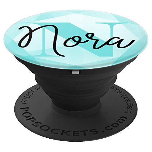 Nora Name Aqua Teal Diamond Collapsible Phone Grip - PopSockets Grip and Stand for Phones and Tablets
