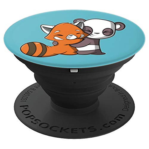 Red Panda Hugging Panda Kawaii Cute - PopSockets Grip and Stand for Phones and Tablets