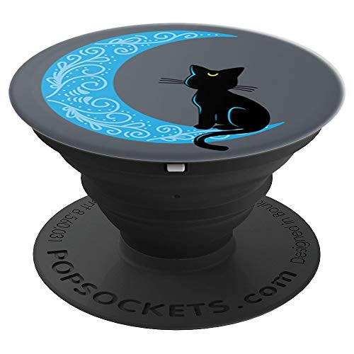 Black Cat Crescent Moon Sailor Mom - PopSockets Grip and Stand for Phones and Tablets