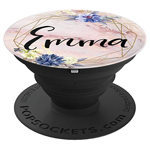Emma Name on Flowers Rose Pink Pattern - Emma - PopSockets Grip and Stand for Phones and Tablets