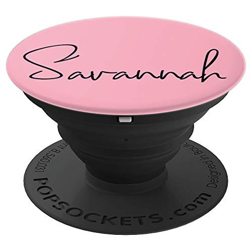 Savannah Name Custom Girl name on Pink - Savannah - PopSockets Grip and Stand for Phones and Tablets