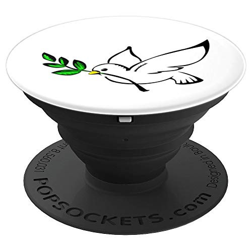 Peaceful Dove with Olive Branch Love Peace Symbol - PopSockets Grip and Stand for Phones and Tablets