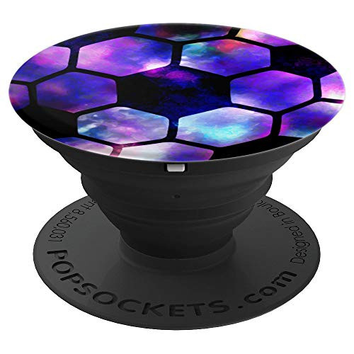 Galaxy Space Soccer Ball Pop Socket Stylish Design for Fans - PopSockets Grip and Stand for Phones and Tablets