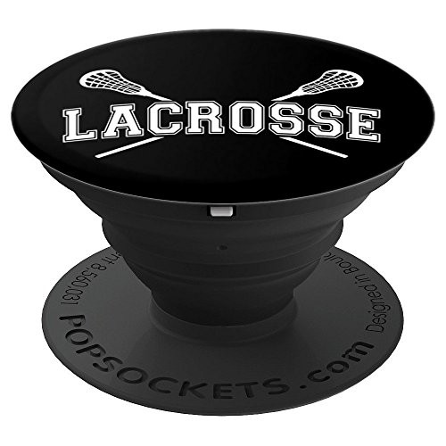 Lacrosse White Crossed Sticks LAX - PopSockets Grip and Stand for Phones and Tablets