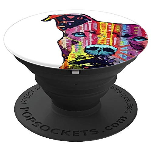 Unique Pit Bull Watercolor Art | Dog Lover Gift - PopSockets Grip and Stand for Phones and Tablets