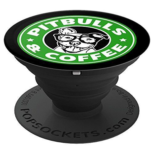 Pitbulls and Coffee Funny for Pit bull dad or pitbull mom - PopSockets Grip and Stand for Phones and Tablets