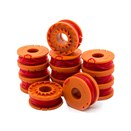Garden NINJA [12-Pack Replacement 10ft Trimmer/Edger Spool Compatible Worx WA0010, (12 Spools)