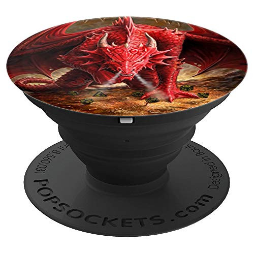 Red dragon protect treasure - PopSockets Grip and Stand for Phones and Tablets