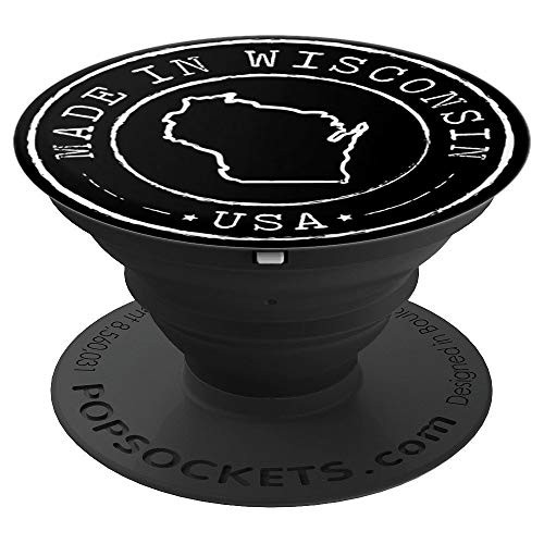 Made In Wisconsin WI Home State Pride Vintage Stamp - PopSockets Grip and Stand for Phones and Tablets