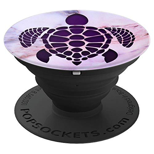 Purple Sea Turtle on Pink Blue Gray Marbled Look - PopSockets Grip and Stand for Phones and Tablets Purple Sea Turtle on Pink Blue Gray Marbled Look - PopSockets Grip and Stand for Phones and Tablets