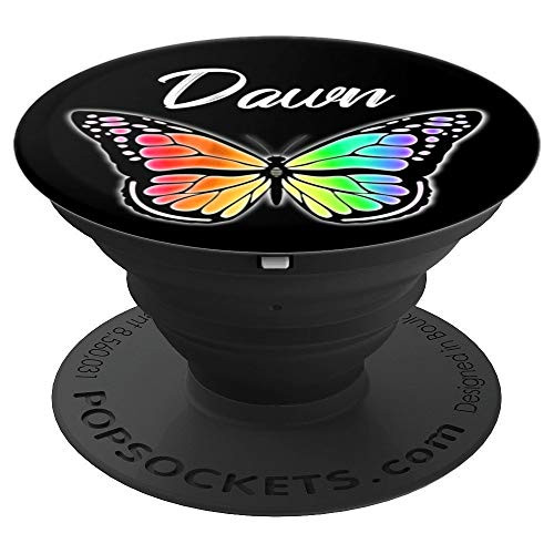 Dawn Butterfly Rainbow Watercolor Name Dawn Gift - PopSockets Grip and Stand for Phones and Tablets