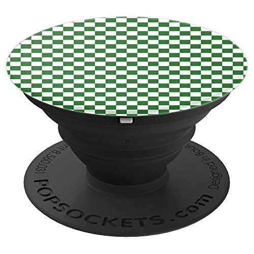 Leaf Green Checkered Design Pop Socket - PopSockets Grip and Stand for Phones and Tablets