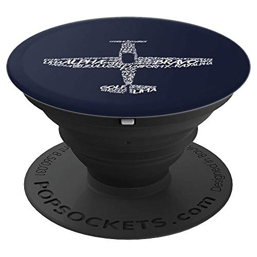 Phonetic Alphabet Design | Pilot Airplane Art - PopSockets Grip and Stand for Phones and Tablets Phonetic Alphabet Design | Pilot Airplane Art - PopSockets Grip and Stand for Phones and Tablets
