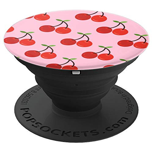 Cherry Pattern Pink - PopSockets Grip and Stand for Phones and Tablets