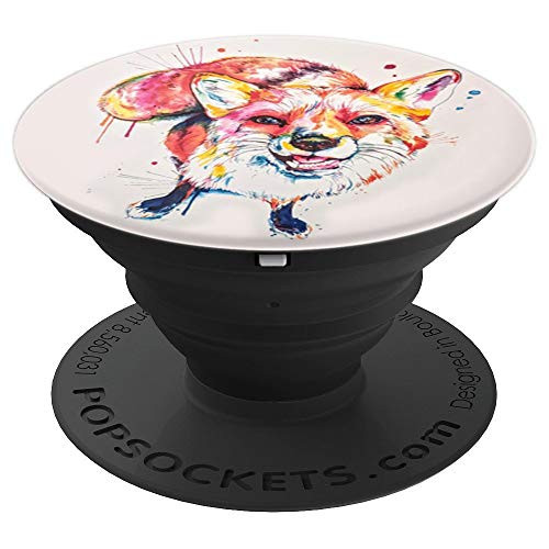 Splash Watercolor Fox Gift Wildlife Animal Foxes Lovers - PopSockets Grip and Stand for Phones and Tablets