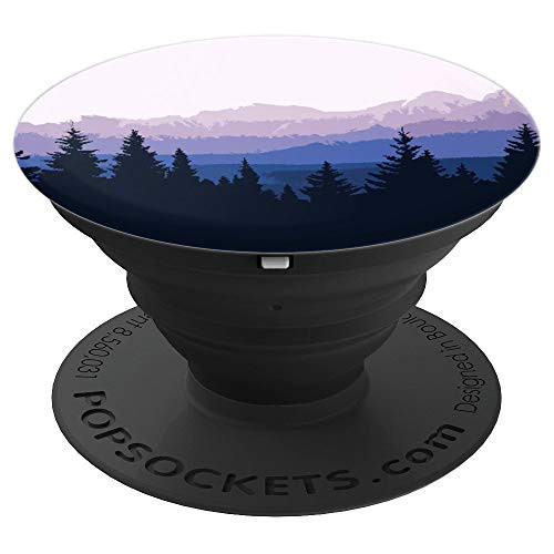 Forest Scene Mountain Silhouette - PopSockets Grip and Stand for Phones and Tablets