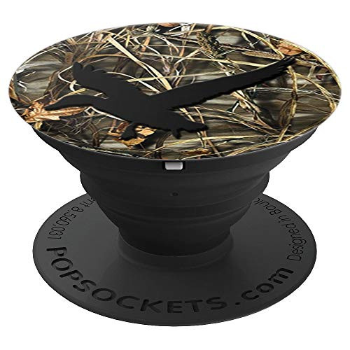 Duck Hunting Black Brown Camouflage Camo Background - PopSockets Grip and Stand for Phones and Tablets