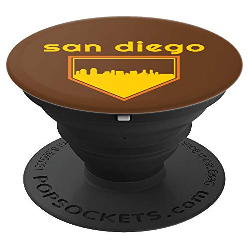 San Diego Baseball Home Plate Vintage SD Skyline - PopSockets Grip and Stand for Phones and Tablets