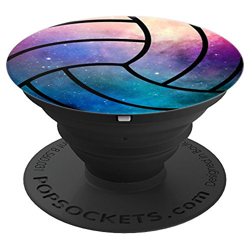 Galaxy Volleyball - Purple Blue Space Nebula - PopSockets Grip and Stand for Phones and Tablets