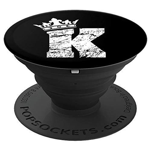Monogram PopSocket-Initial Letter K And King Queen Crown - PopSockets Grip and Stand for Phones and Tablets
