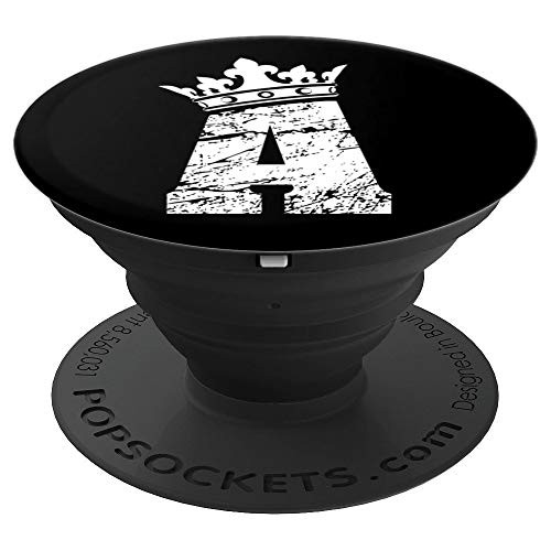 Monogram PopSocket-Initial Letter A And King Queen Crown - PopSockets Grip and Stand for Phones and Tablets