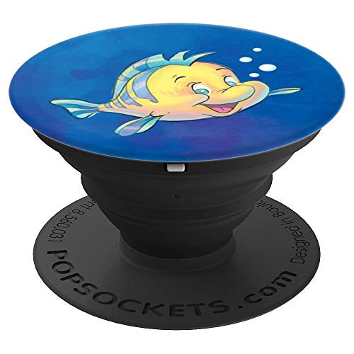 Disney The Little Mermaid Flounder Bubbles Blue Watercolor - PopSockets Grip and Stand for Phones and Tablets