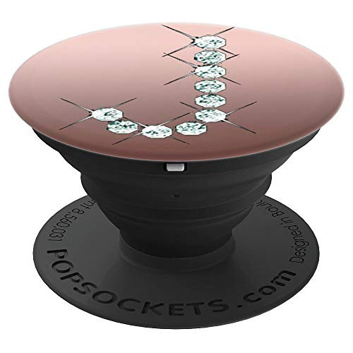 J Popsocket Rose Gold - Diamond Image Pop Socket - Letter J - PopSockets Grip and Stand for Phones and Tablets