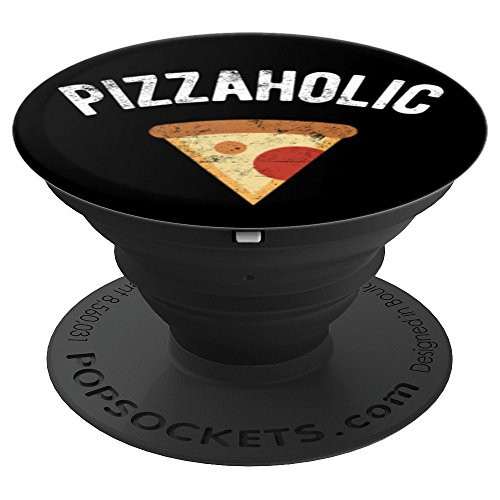 Gift For Pizza Lover | Pizzaholic | Italian Pizza Slice - PopSockets Grip and Stand for Phones and Tablets