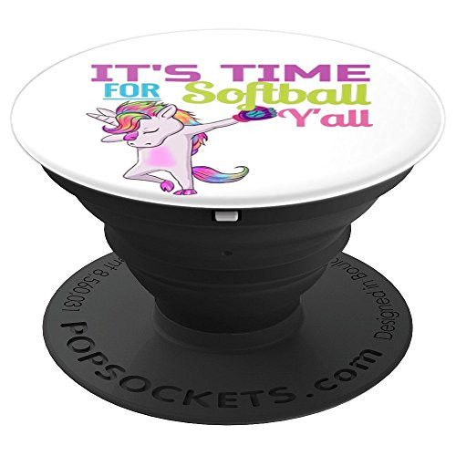 Girls Dabbing Unicorn Softball Unicorn Softball Y'all - PopSockets Grip and Stand for Phones and Tablets