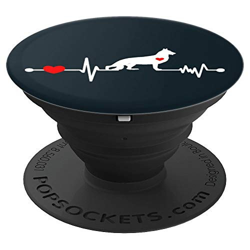 German Shepherd Dog Heartbeat EKG PopSockets Grip - PopSockets Grip and Stand for Phones and Tablets