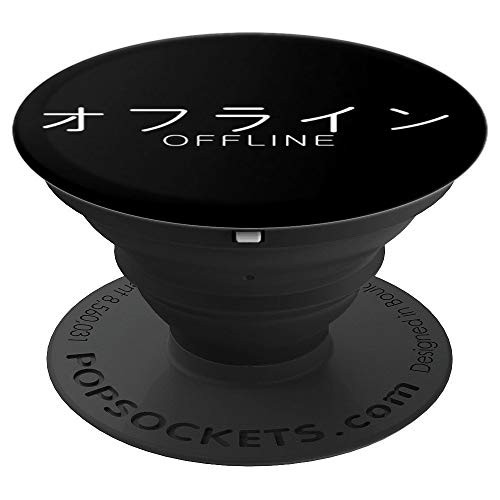 Aesthetic Offline Japanese Text Vaporwave Black - PopSockets Grip and Stand for Phones and Tablets Aesthetic Offline Japanese Text Vaporwave Black - PopSockets Grip and Stand for Phones and Tablets