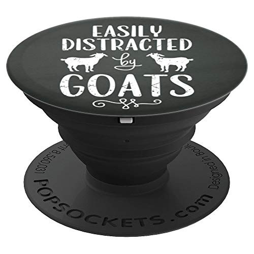 Cute Easily Distracted By Goats Black Chalkboard Background - PopSockets Grip and Stand for Phones and Tablets