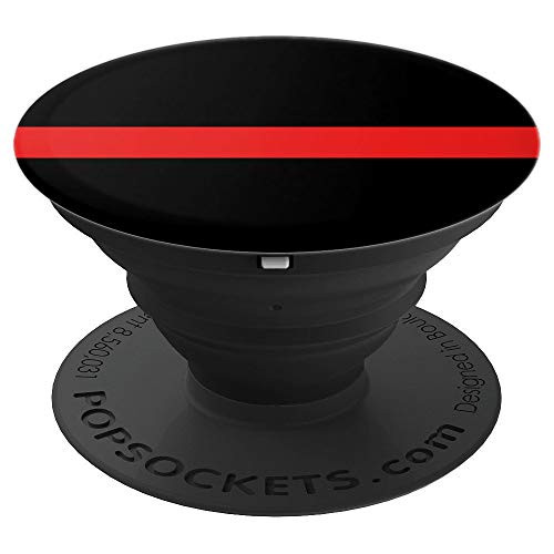 Thin Line Design Red Gift Fireman Firewoman Firefighter Men - PopSockets Grip and Stand for Phones and Tablets