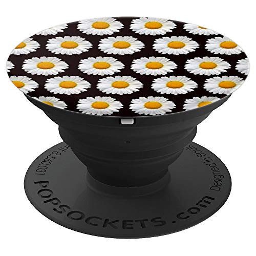White Daisy Daisies Design Pattern Spring Floral Women Girls - PopSockets Grip and Stand for Phones and Tablets