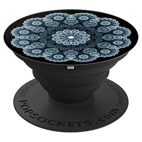 Mandala Light Blue Grey Flower - Mandala Design - PopSockets Grip and Stand for Phones and Tablets Mandala Light Blue Grey Flower - Mandala Design - PopSockets Grip and Stand for Phones and Tablets