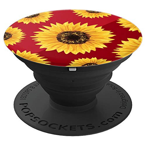 Grip Sunflower Red Floral Pattern Chic Flower Design - PopSockets Grip and Stand for Phones and Tablets Grip Sunflower Red Floral Pattern Chic Flower Design - PopSockets Grip and Stand for Phones and Tablets