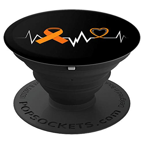 Kidney Cancer Awareness Products Orange Ribbon Heartbeat - PopSockets Grip and Stand for Phones and Tablets Kidney Cancer Awareness Products Orange Ribbon Heartbeat - PopSockets Grip and Stand for Phones and Tablets