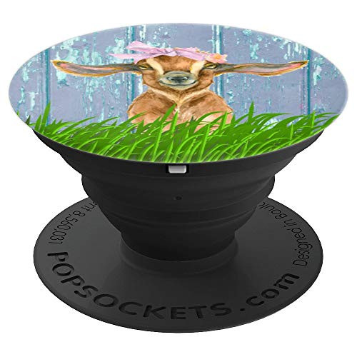 Goat with Headband, Funny Goat, Cute Goat, Farm - PopSockets Grip and Stand for Phones and Tablets