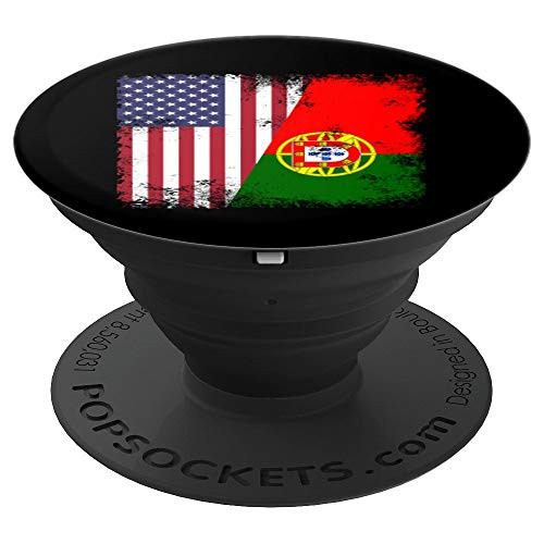 Half Portuguese Flag Design | Vintage Portugal USA Gift - PopSockets Grip and Stand for Phones and Tablets Half Portuguese Flag Design | Vintage Portugal USA Gift - PopSockets Grip and Stand for Phones and Tablets