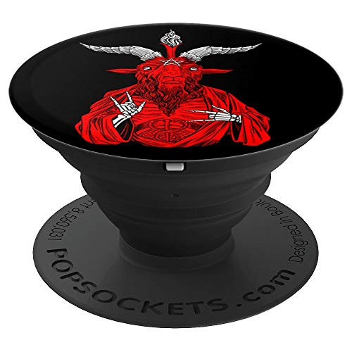 Blackcraft AntiChrist Goat Satan Red Baphomet for Atheist - PopSockets Grip and Stand for Phones and Tablets