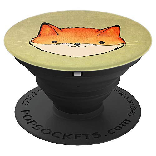Kawaii Fox Cartoon Face Cute Hand Holder Gifts For Girls - PopSockets Grip and Stand for Phones and Tablets
