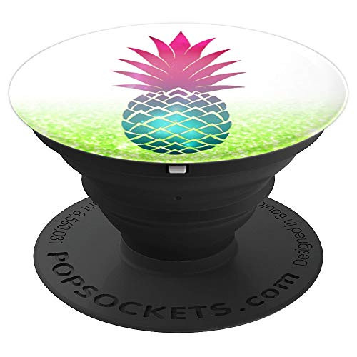 Rainbow Pineapple - Lime Green White Ombre Gradient - PopSockets Grip and Stand for Phones and Tablets