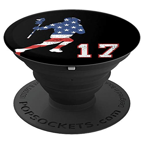 Lacrosse player American USA flag, number 17 phone stand - PopSockets Grip and Stand for Phones and Tablets Lacrosse player American USA flag, number 17 phone stand - PopSockets Grip and Stand for Phones and Tablets